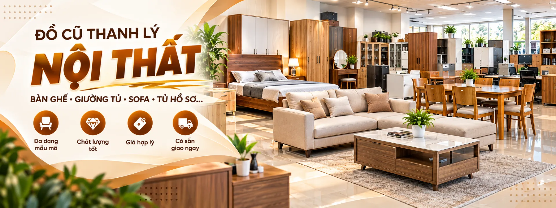 Đồ cũ thanh lý nội thất: bàn ghế, giường tủ, sofa, tủ hồ sơ