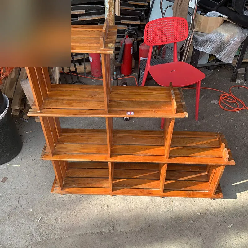 Kệ Gỗ Trang Trí Cũ Thiết Kế Bốn Tầng
