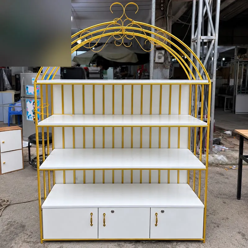 Kệ Trưng Bày Cũ Khung Sắt Vàng 1m2
